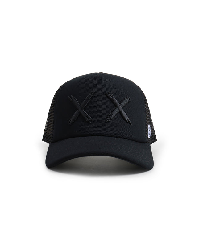 CULT OF INDIVIDUALITY DOUBLE X TRUCKER HAT - BLACK