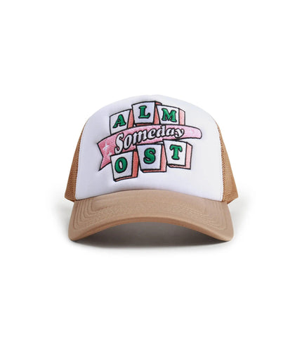 ALMOST SOMEDAY RETRO TRUCKER HAT - BROWN ALMOST SOMEDAY