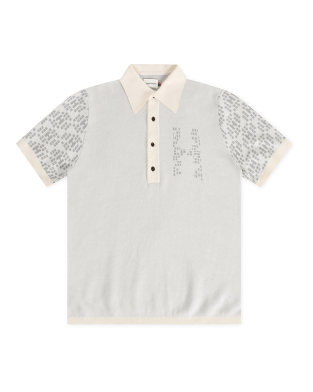 HONOR THE GIFT KNIT H PATTERN POLO - BONE