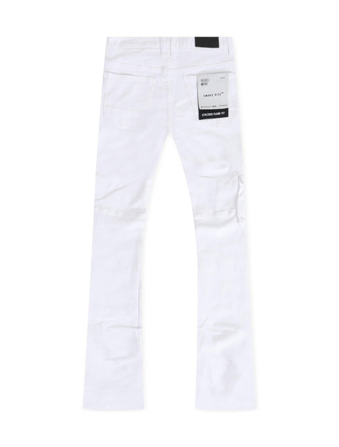 SMOKE RISE UTILITY MULTI CARGO JEANS - WHITE SMOKE RISE