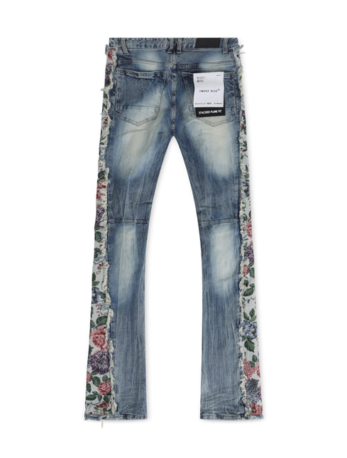 SMOKE RISE TAPESTRY INSERT  STACKED JEANS - HILLSIDE BLUE SMOKE RISE