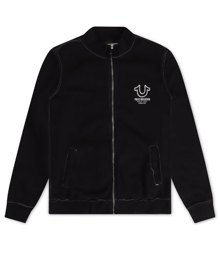 TRUE RELIGION BIG T TRACK JACKET - WASHED BLACK TRUE RELIGION