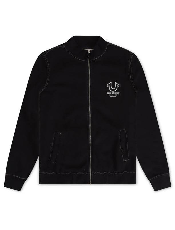 TRUE RELIGION BIG T TRACK JACKET - WASHED BLACK TRUE RELIGION