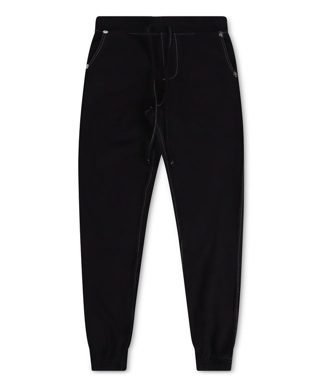 TRUE RELIGION BIG T DRAWSTRING JOGGER - JET BLACK TRUE RELIGION