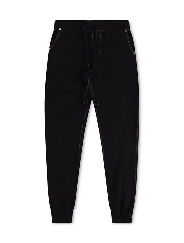 TRUE RELIGION BIG T DRAWSTRING JOGGER - JET BLACK TRUE RELIGION