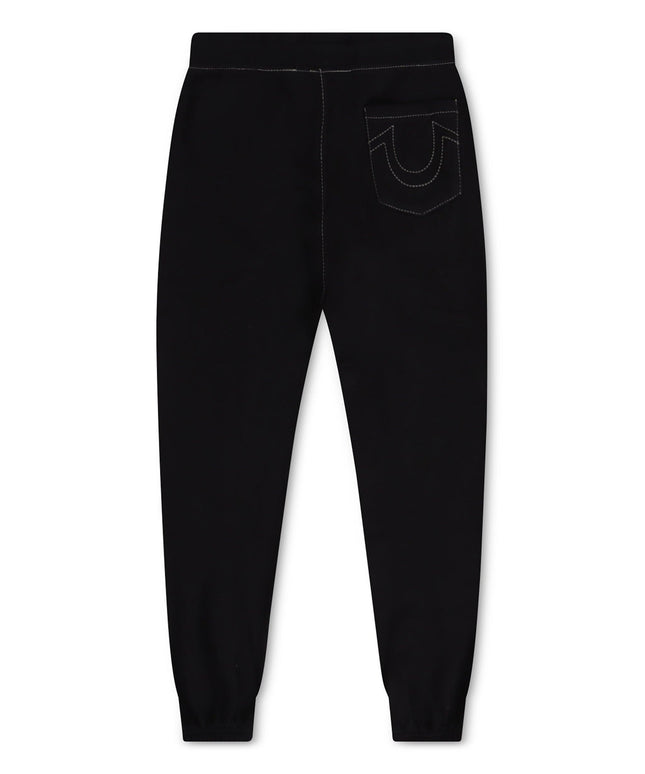 TRUE RELIGION BIG T DRAWSTRING JOGGER - JET BLACK TRUE RELIGION