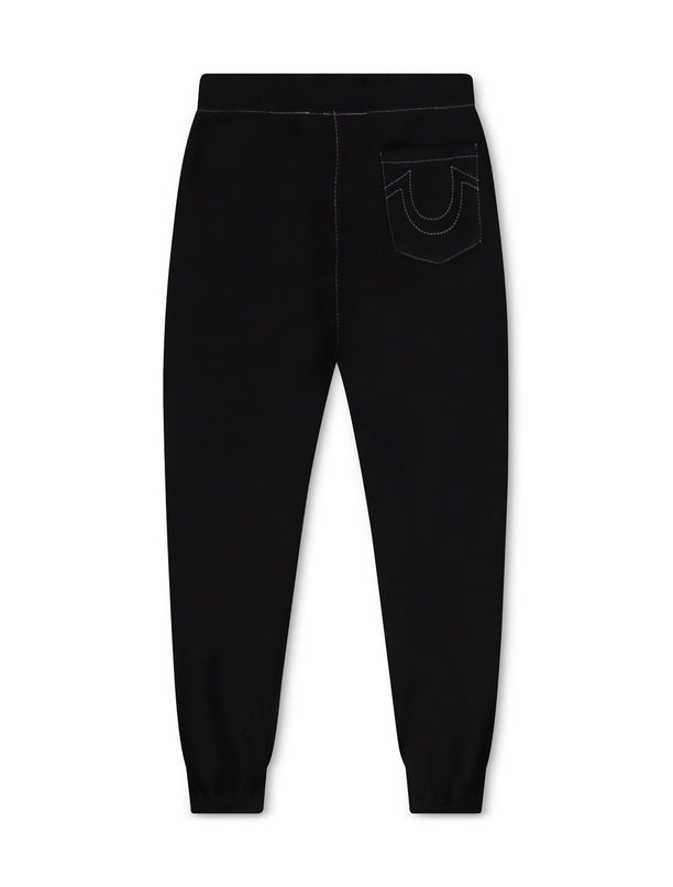 TRUE RELIGION BIG T DRAWSTRING JOGGER - JET BLACK TRUE RELIGION