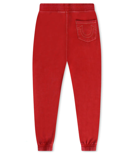 TRUE RELIGION BIG T DRAWSTRING JOGGER - WASHED RED TRUE RELIGION