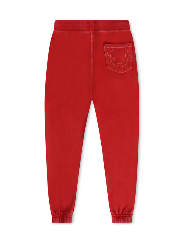 TRUE RELIGION BIG T DRAWSTRING JOGGER - WASHED RED TRUE RELIGION