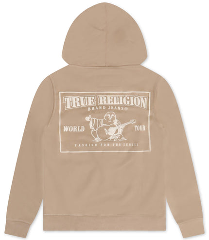 TRUE RELIGION BIG T ZIP HOODIE - TRAVERTINE TRUE RELIGION