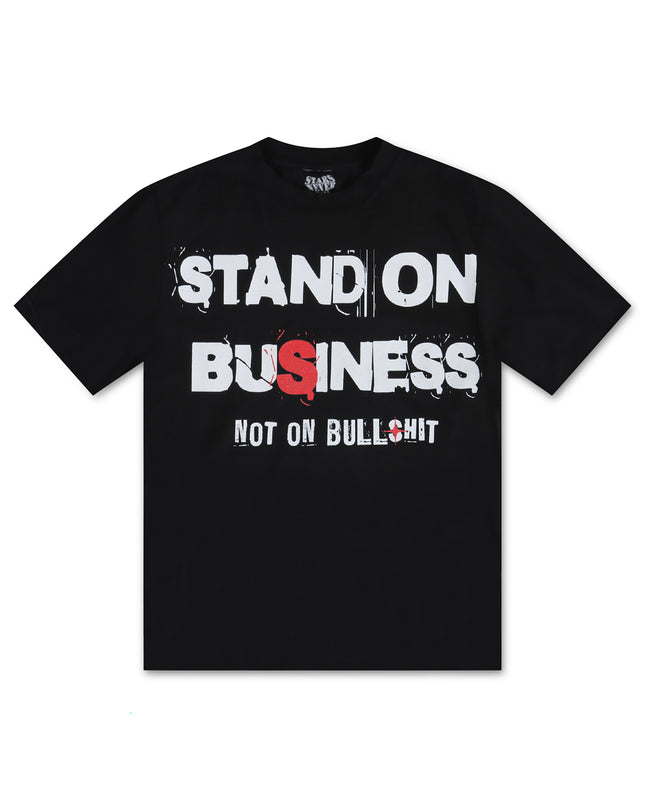 STARGAZING STAND ON BUSINESS TEE - BLACK