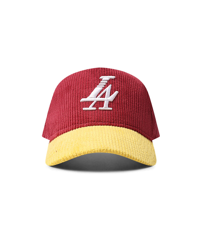 Reference Paradise La Corduroy Hat - Burgundy/Yellow