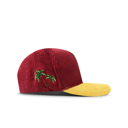Reference Paradise La Corduroy Hat - Burgundy/Yellow
