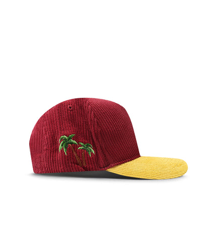 Reference Paradise La Corduroy Hat - Burgundy/Yellow