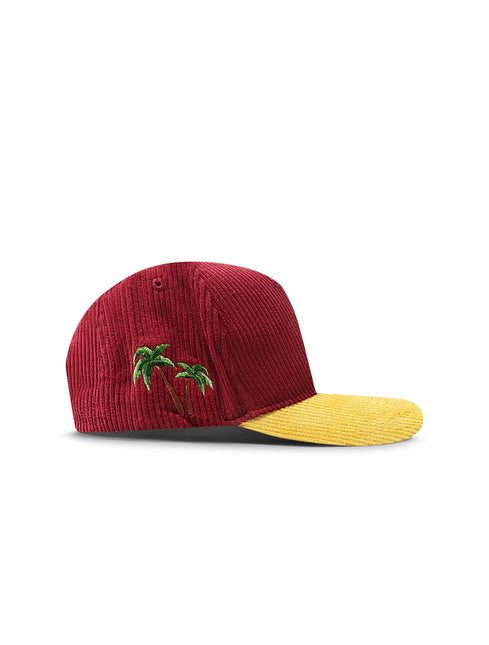Reference Paradise La Corduroy Hat - Burgundy/Yellow