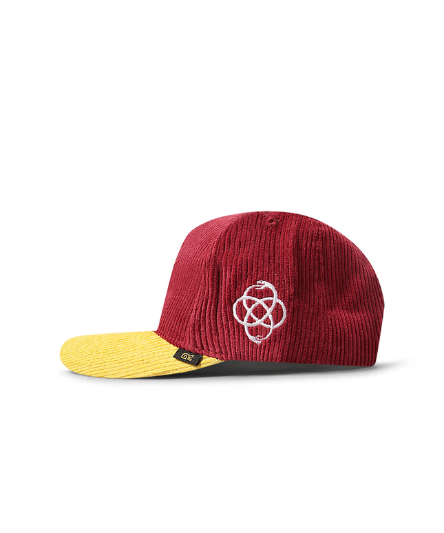 Reference Paradise La Corduroy Hat - Burgundy/Yellow