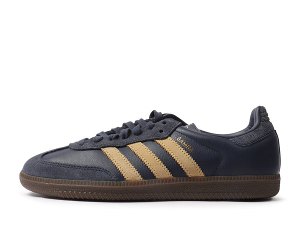 adidas Samba OG Shoes - Men's - Shadow Navy Blue / Golden Beige / Gum