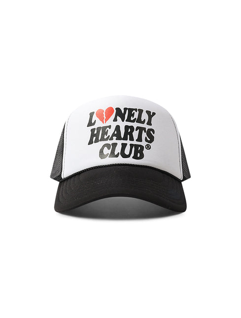 Lonely Hearts Club Broken Heart Trucker Hat - White/Black - Denim Exchange