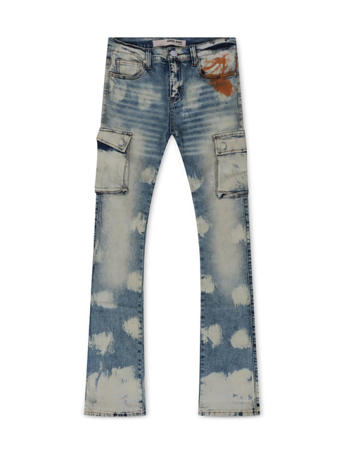 ARMOR JEANS CARGO STACKED - LIGHT OIL PRINT ARMOR JEANS