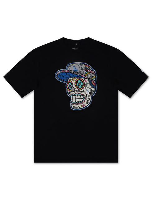 NEW ERA LA DODGERS MLB SUGAR SKULL TEE - BLACK NEW ERA