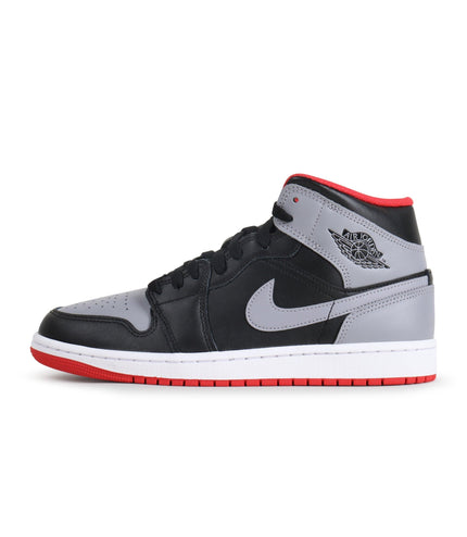 AIR JORDAN MENS 1 MID - BLACK CEMENT GREY AIR JORDAN