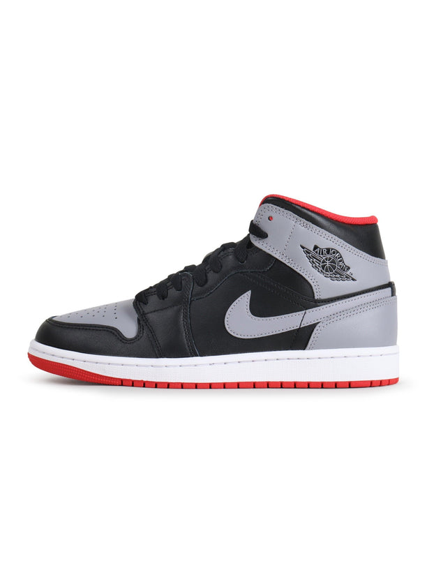 AIR JORDAN MENS 1 MID - BLACK CEMENT GREY AIR JORDAN