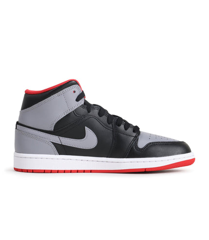 AIR JORDAN MENS 1 MID - BLACK CEMENT GREY AIR JORDAN