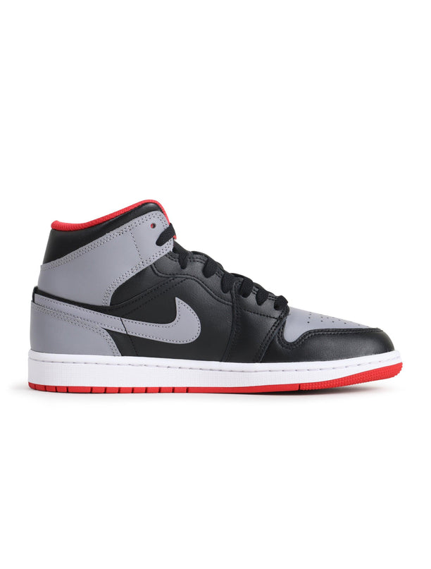 AIR JORDAN MENS 1 MID - BLACK CEMENT GREY AIR JORDAN