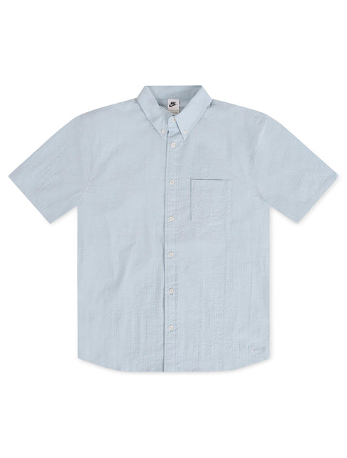 NIKE MENS SEERSUCKER BUTTON DOWN SHIRT - ARMORY BLUE NIKE