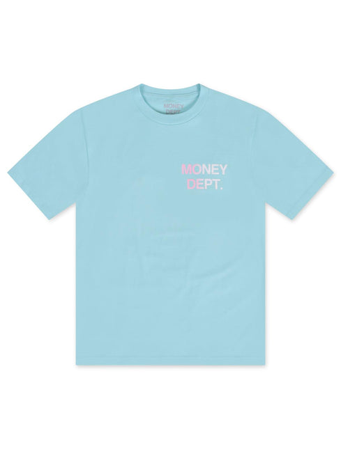 MONEY DEPT GRADIENT GRAPHIC TEE - TEAL/PINK MONEY DEPT