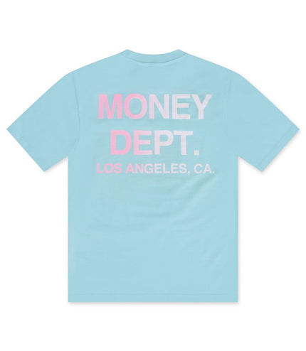 MONEY DEPT GRADIENT GRAPHIC TEE - TEAL/PINK MONEY DEPT