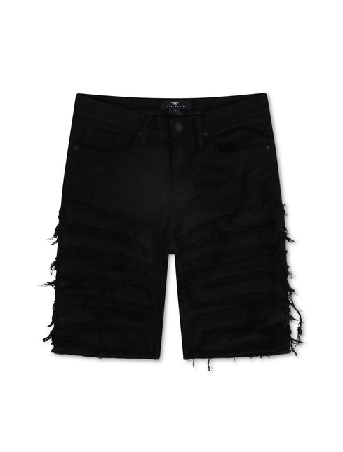 JORDAN CRAIG PYTHON DENIM SHORTS - BLACK JORDAN CRAIG