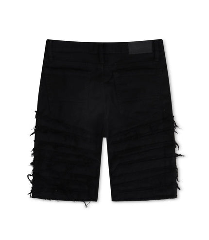 JORDAN CRAIG PYTHON DENIM SHORTS - BLACK JORDAN CRAIG