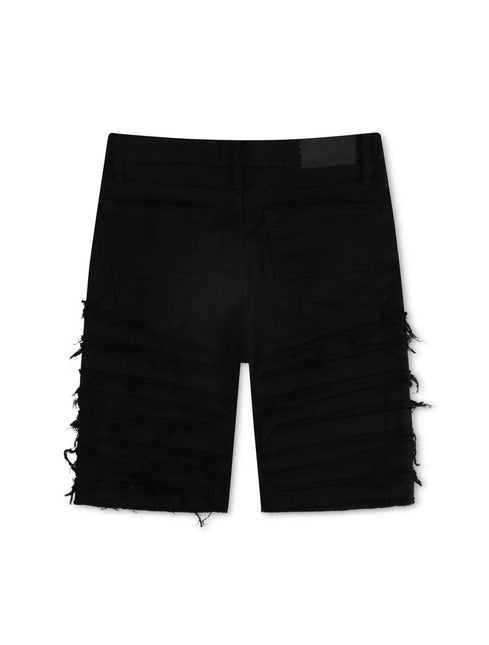 JORDAN CRAIG PYTHON DENIM SHORTS - BLACK JORDAN CRAIG