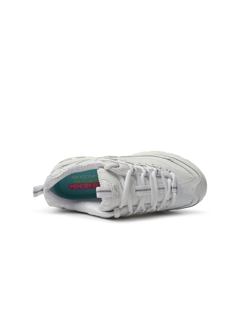 Skechers Womens D'Lites Fresh Start Shoes - White - denim exchange