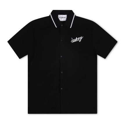 ICEBERG KNITTED POLO SHIRT - BLACK ICEBERG