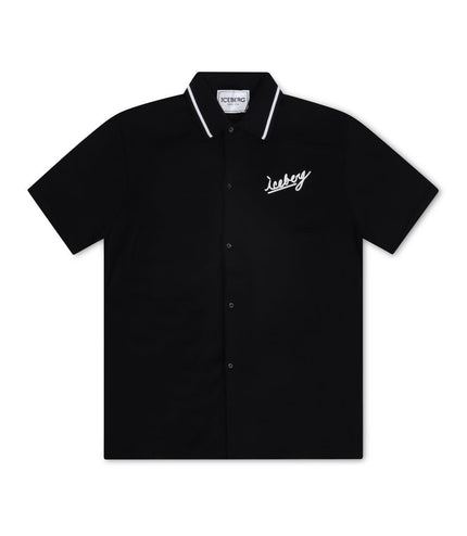 ICEBERG KNITTED POLO SHIRT - BLACK ICEBERG