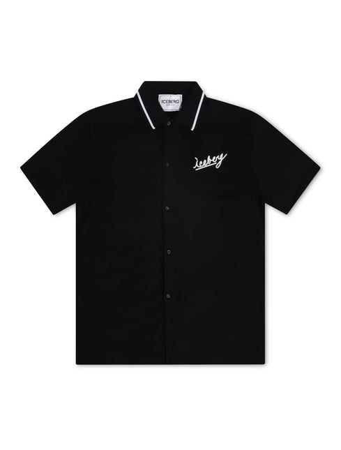 ICEBERG KNITTED POLO SHIRT - BLACK ICEBERG