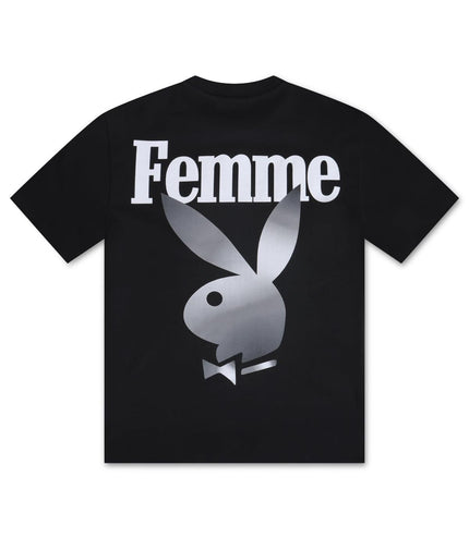 HOMME FEMME TWISTED BUNNY TEE - WASHED BLACK HOMME FEMME