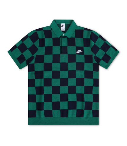 NIKE MENS SPORTS CLUB CHECKERED POLO - GREEN NIKE