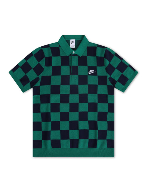 NIKE MENS SPORTS CLUB CHECKERED POLO - GREEN NIKE