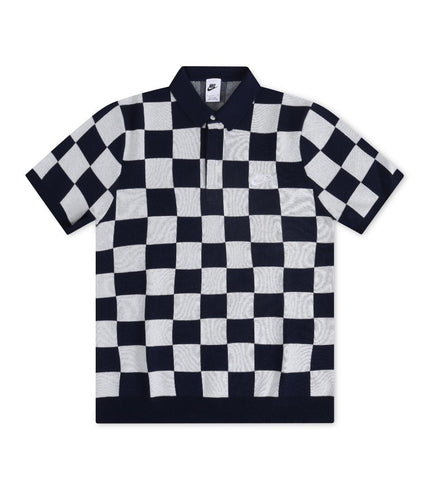 NIKE MENS SPORTS CLUB CHECKERED POLO - NAVY NIKE