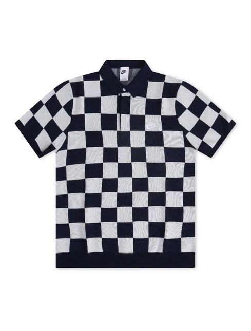 NIKE MENS SPORTS CLUB CHECKERED POLO - NAVY NIKE