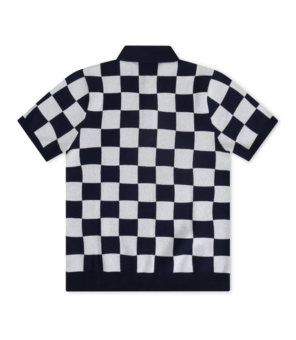 NIKE MENS SPORTS CLUB CHECKERED POLO - NAVY NIKE