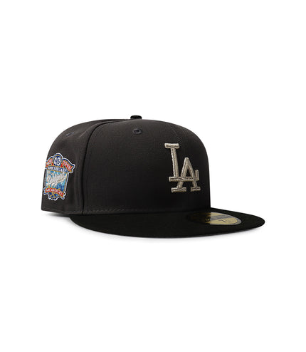 New Era 5950 Dodgers 40th Anniversary Patch Hat - Charcoal