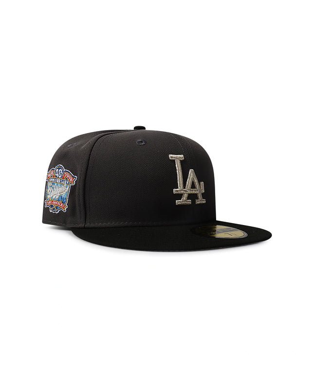 New Era 5950 Dodgers 40th Anniversary Patch Hat - Charcoal
