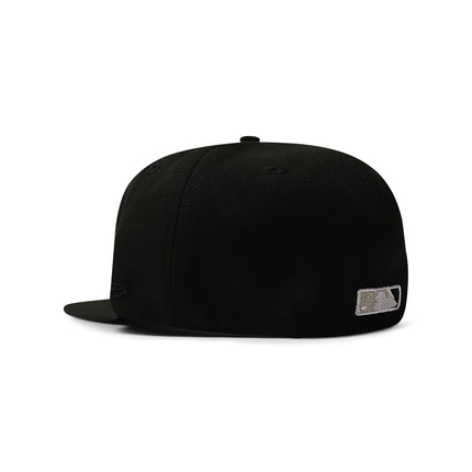 New Era 5950 Dodgers Side LA Metallic Script Hat - Black/Silver - denim exchange