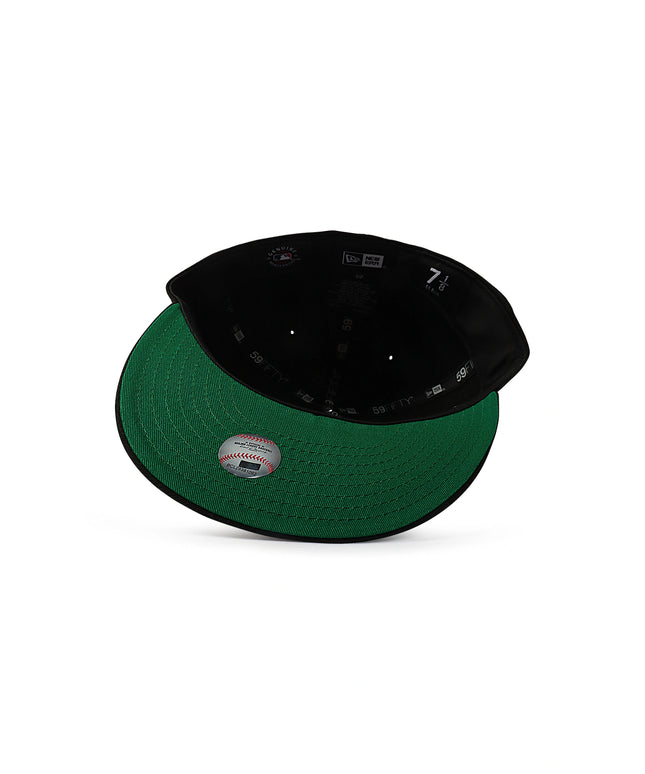 New Era 5950 Dodgers Side LA Metallic Script Hat - Black/Silver