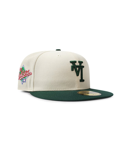New Era 5950 Dodgers Upside Down LA World Series Hat - Chrome/Green