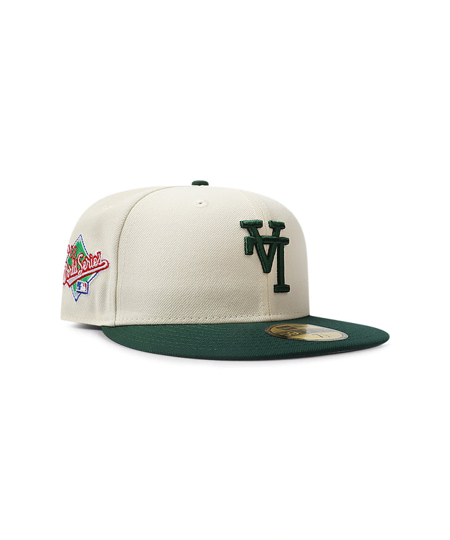 New Era 5950 Dodgers Upside Down LA World Series Hat - Chrome/Green
